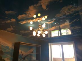 Натяжной потолок небо с облаками - Фото 3