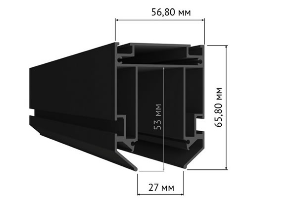 Профиль LumFer S23 - ниша для встраивания обычной или специальной трек-системы в натяжной потолок