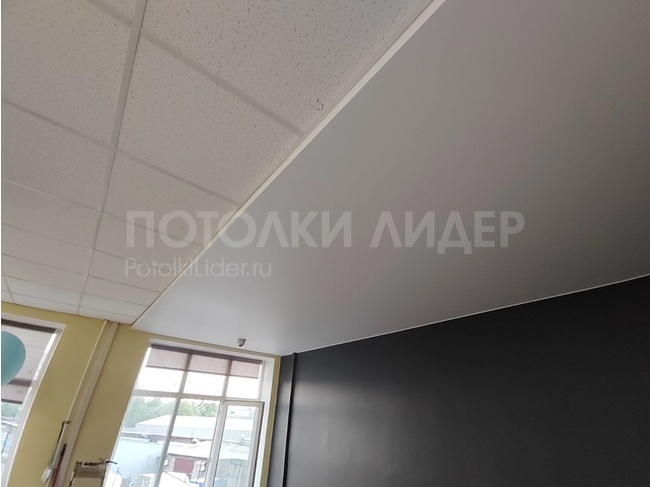 13.03.2026 - Натяжной потолок в сочетании с подвесным потолком в офисе
