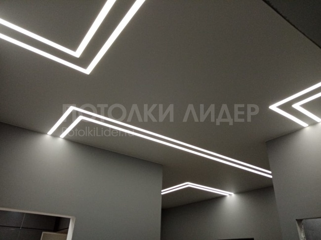 22.05.2020 - Натяжной потолок со световыми линиями в виде «абстрактных полос»