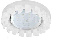 Ecola GX53 H4 LD5361 Светильник круг с подсветкой и стразами «Елочка», металл-стекло, фон матовый/центральная часть хром