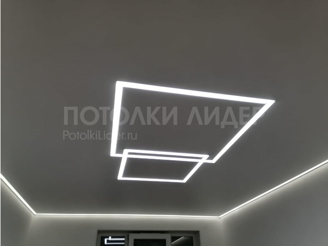 19.11.2020 - Натяжной потолок - контурный со световыми линиями