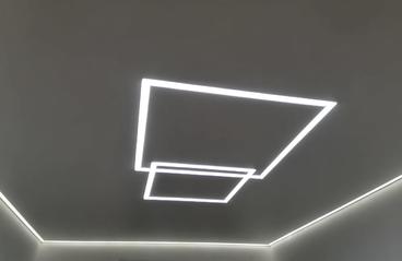 19.11.2020 - Натяжной потолок - контурный со световыми линиями - Фотографии