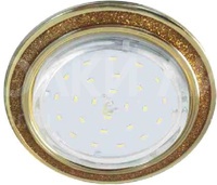 Тонкий светильник GX53 H4 3901 «Круг под стеклом», металл, золотой блеск / хром