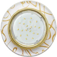 Встраиваемый светильник GX53 H4 5310 «Круг», металл - стекло, золото / золото на белом