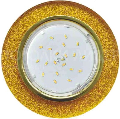 Встраиваемый светильник GX53 H4 5310 «Круг», металл - стекло, золото / золотой блеск