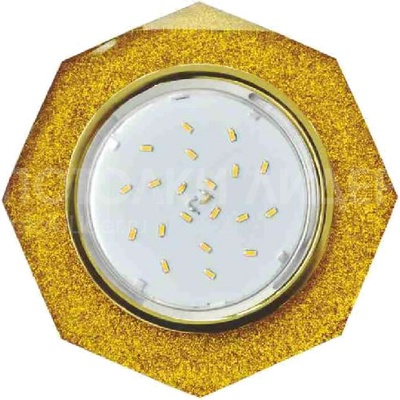 Встраиваемый светильник GX53 H4 5312 «8-угольник с прямыми гранями», металл - стекло, золото / золотой блеск