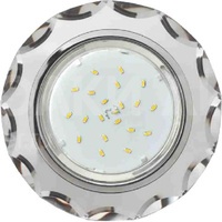 Встраиваемый светильник GX53 H4 5313 «Круг с вогнутыми гранями», металл - стекло, хром / хром
