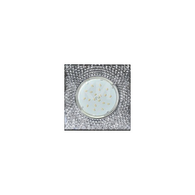 Встраиваемый светильник GX53 H4 5320 Квадрат с мозаикой, стекло, металл-стекло, прозрачная мозаика/фон зеркальный хром