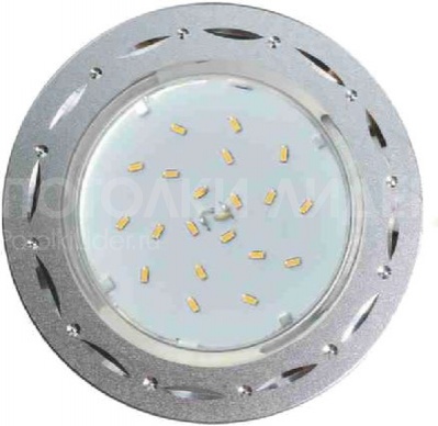 Встраиваемый светильник GX53 H4 DL5385 «Точки-полоски по кругу», алюминий, матовый хром