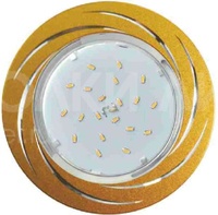 Встраиваемый светильник GX53 H4 DL5386 «Точки-полоски по кругу», алюминий, матовый хром