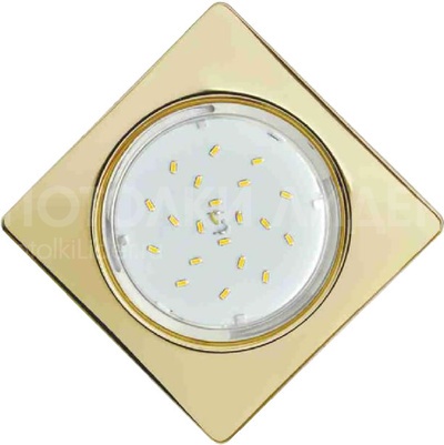 Встраиваемый светильник GX53 H4 «Квадрат плоский», металл, золото