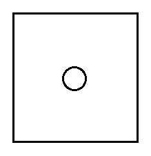 Схема квадратного помещения с одной люстрой