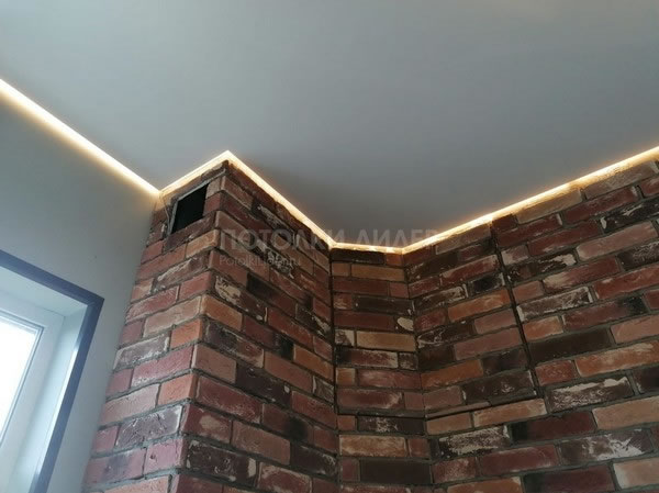 Натяжной потолок в  сочетании со стеновыми 3d панелями – Фото 3