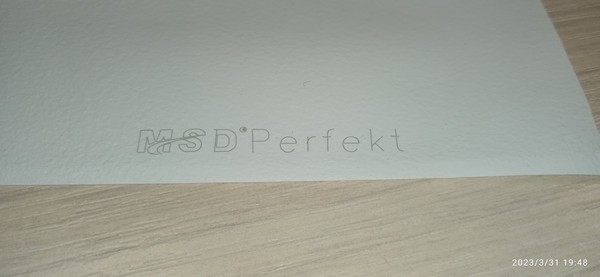 Полотно MSD Perfekt - оборотная сторона с маркировкой