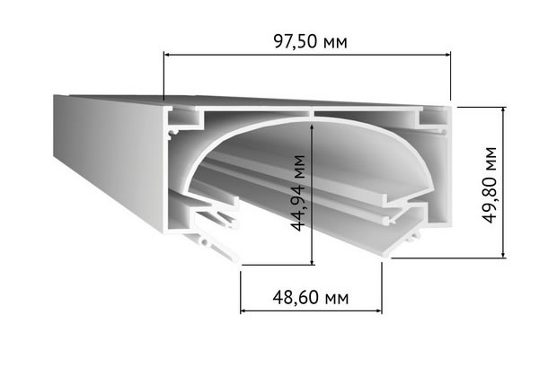 Профиль LumFer ST01 - для создания светового тунеля в натяжном потолке