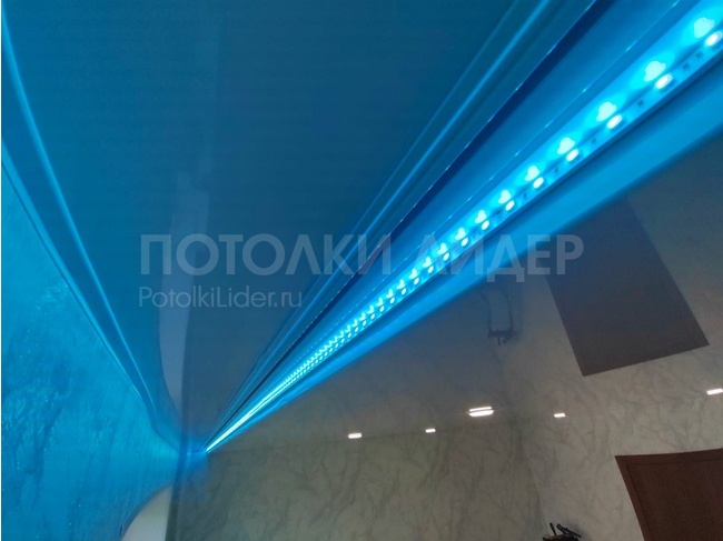 18.11.2023 - Скрытая гардина ПК-15 на глянцевом натяжном потолке