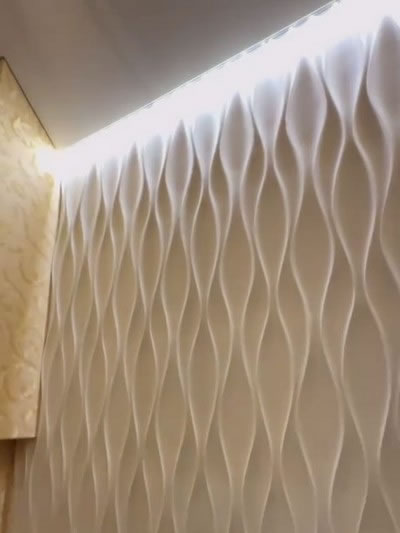 Парящая подсветка стен из 3D-панелей